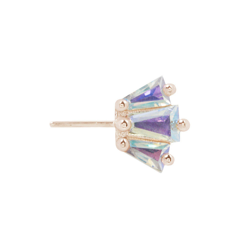 Gemma Trios Forward Facing Threadless End with Mercury Mist Topaz