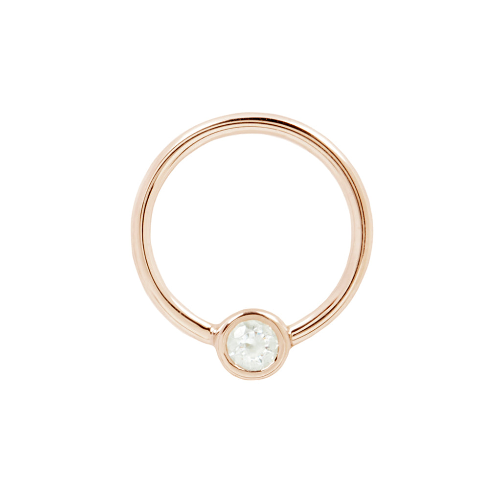 Fixed Bezel 3mm Bead Ring with CZ