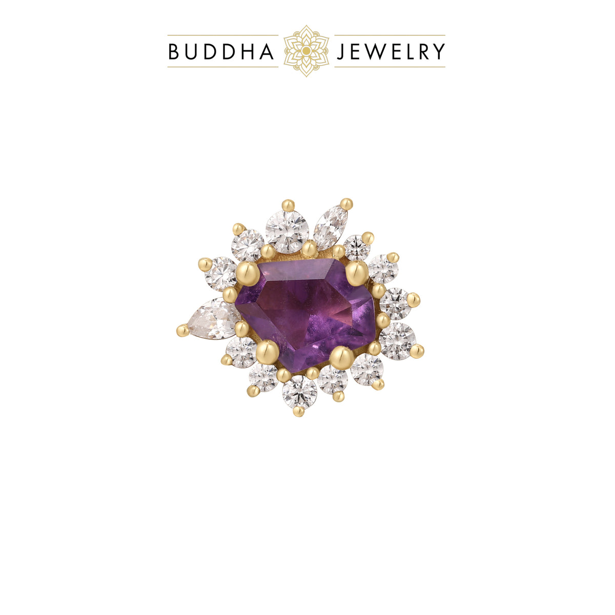 Eye Candy Threadless End with Amethyst