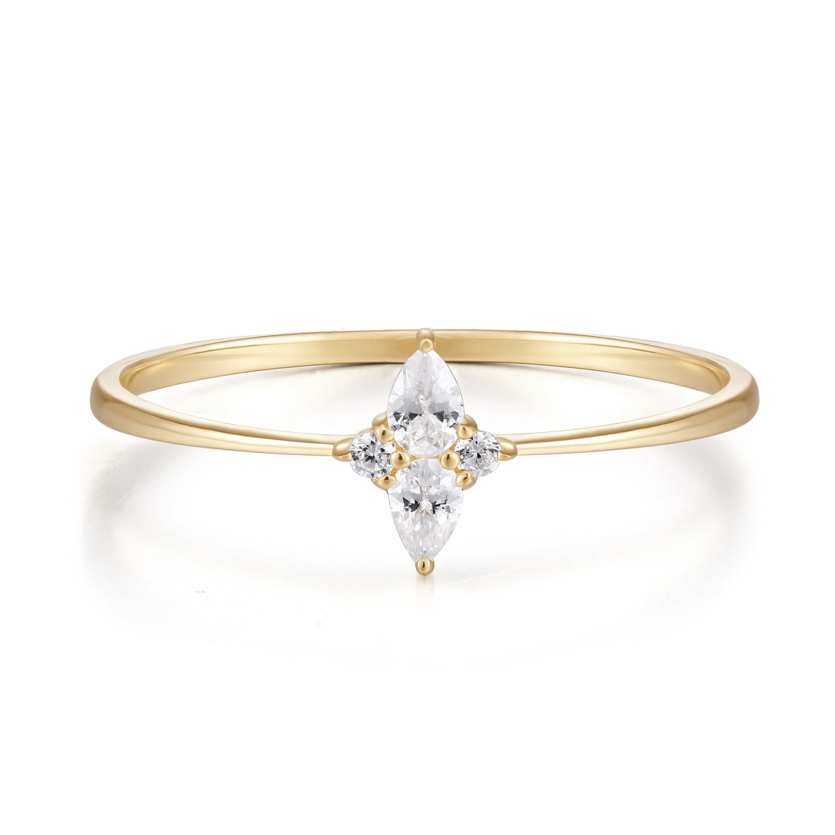 RION x Buddha Jewelry Ethereal Finger Ring with White Sapphire