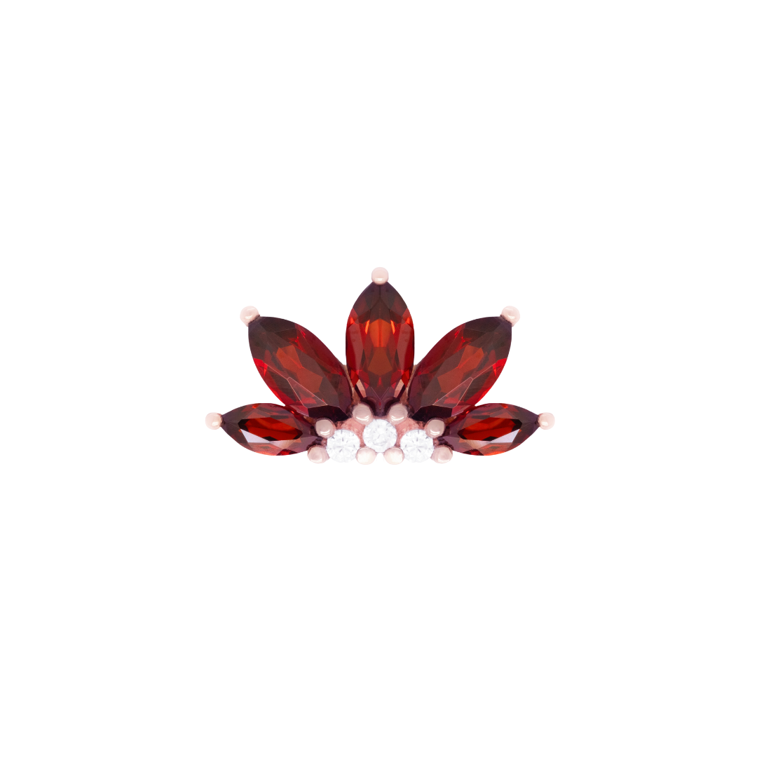 Valentina Threadless End with Garnet