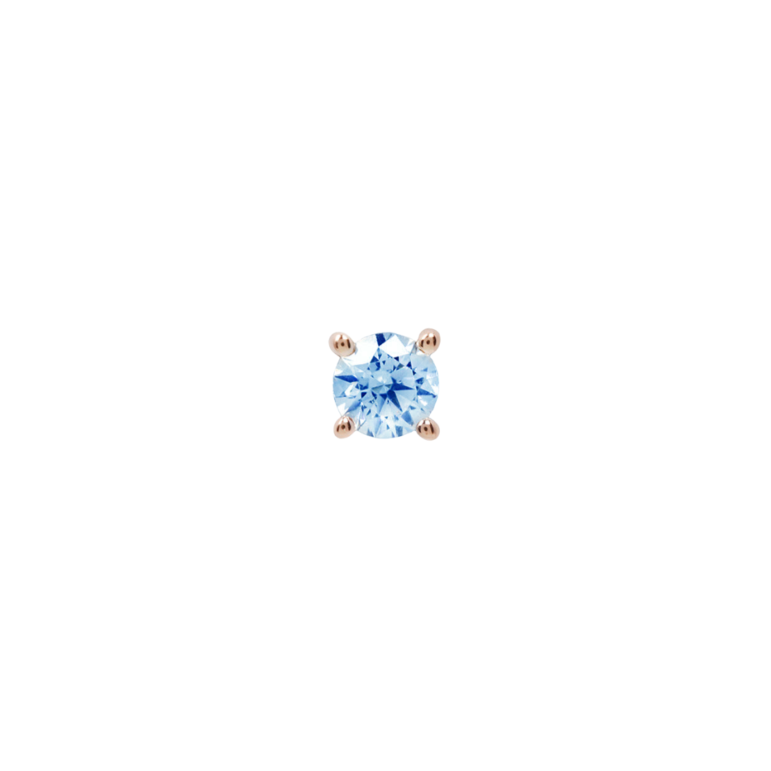 Prong Gem Threadless End with London Blue Topaz
