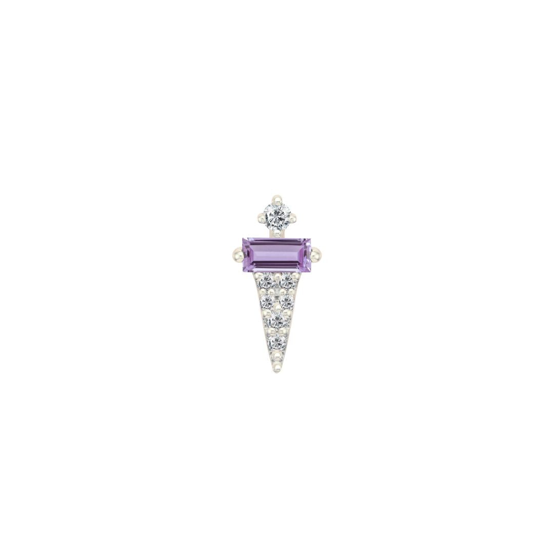 Dystrikt Threadless End with Amethyst