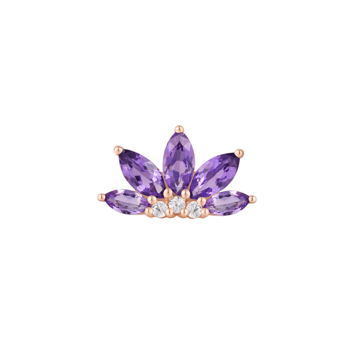 Valentina Threadless End with Amethyst