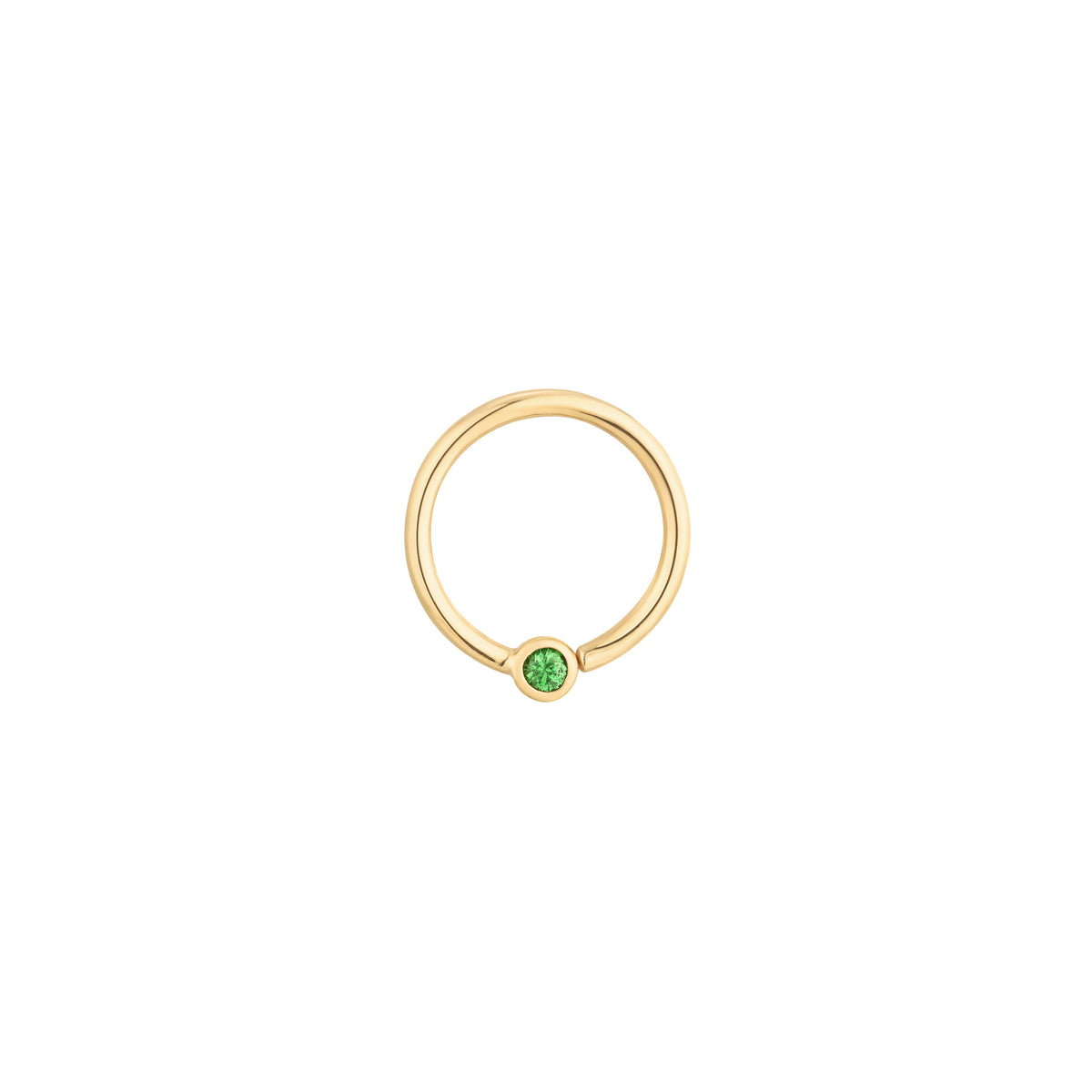 Fixed Bezel 2mm Bead Ring with Tsavorite