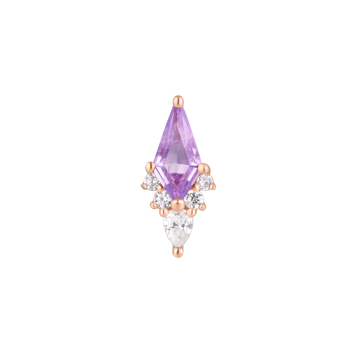Afterglow Threadless End with Amethyst
