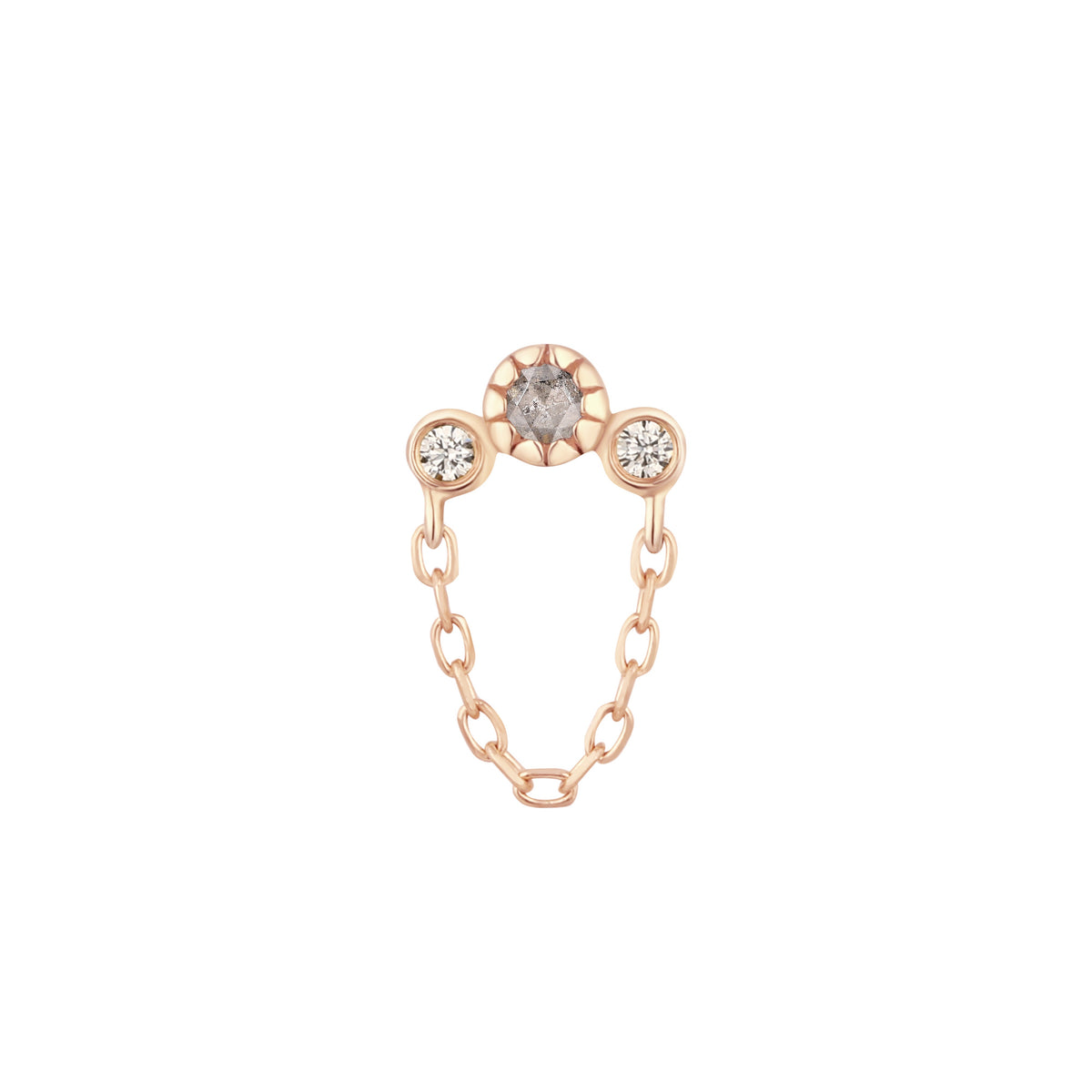 Halston Threadless End with Grey Diamond
