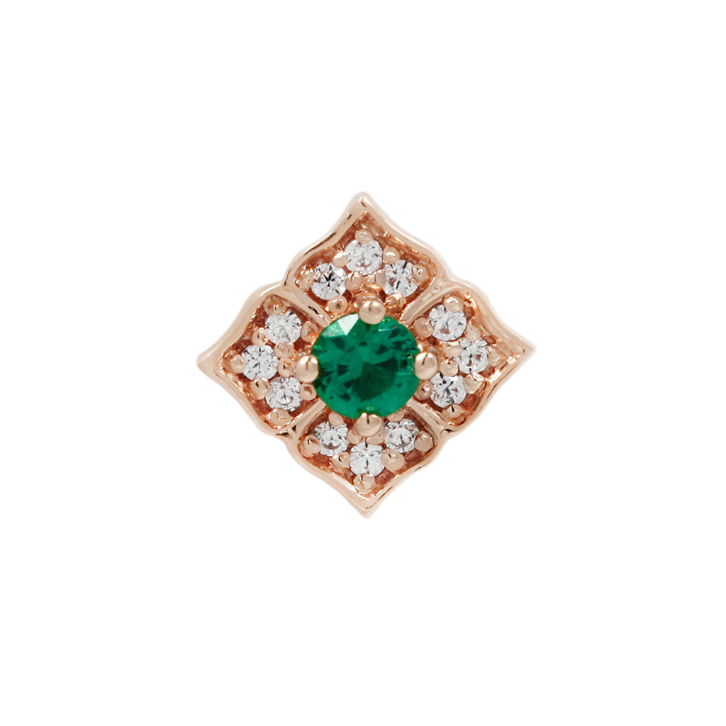 Grace Threadless End with Green Spinel