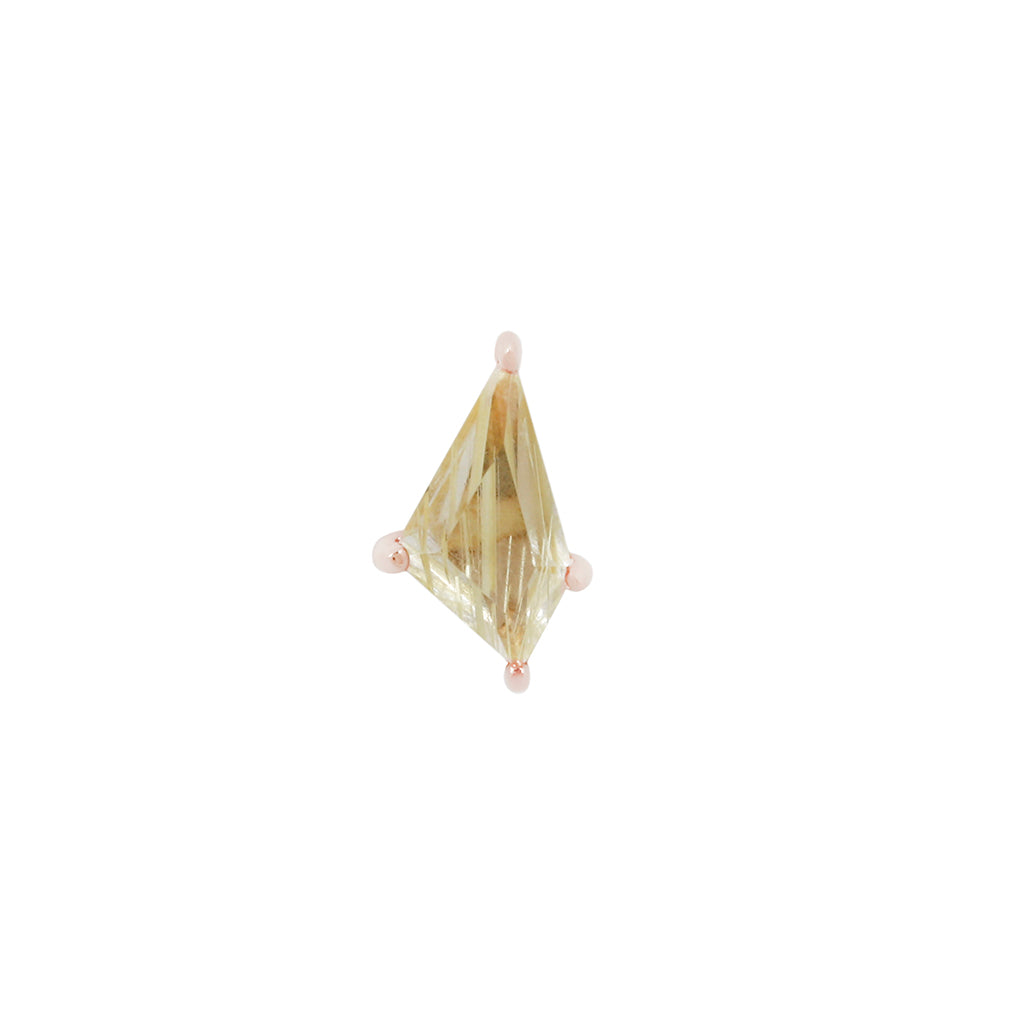 Limelight Threadless End with Rutilated Quartz