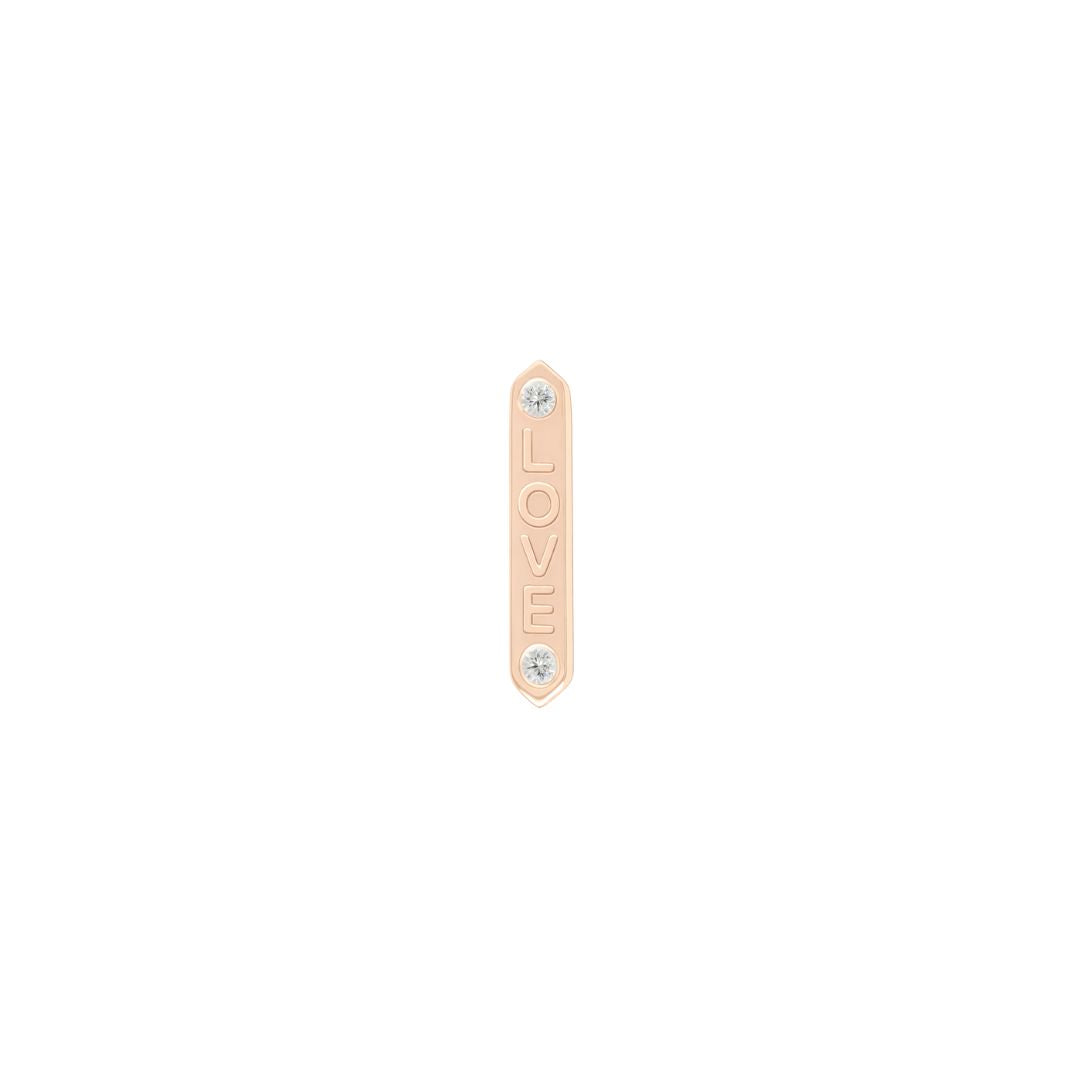 "LOVE" Threadless End with Diamond