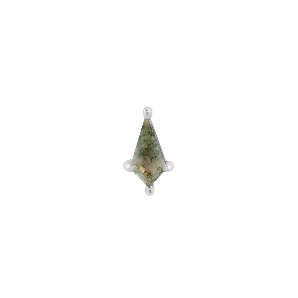 Soho Mini Threadless End with Moss Agate