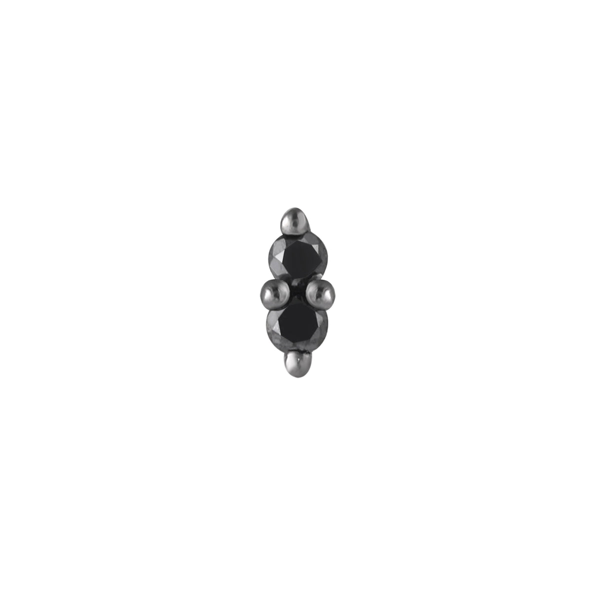 Mishka 2 Black Rhodium Threadless End with Black Diamond