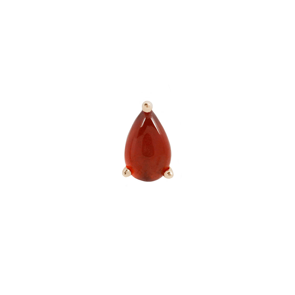 Pear Prong Threadless End with Garnet