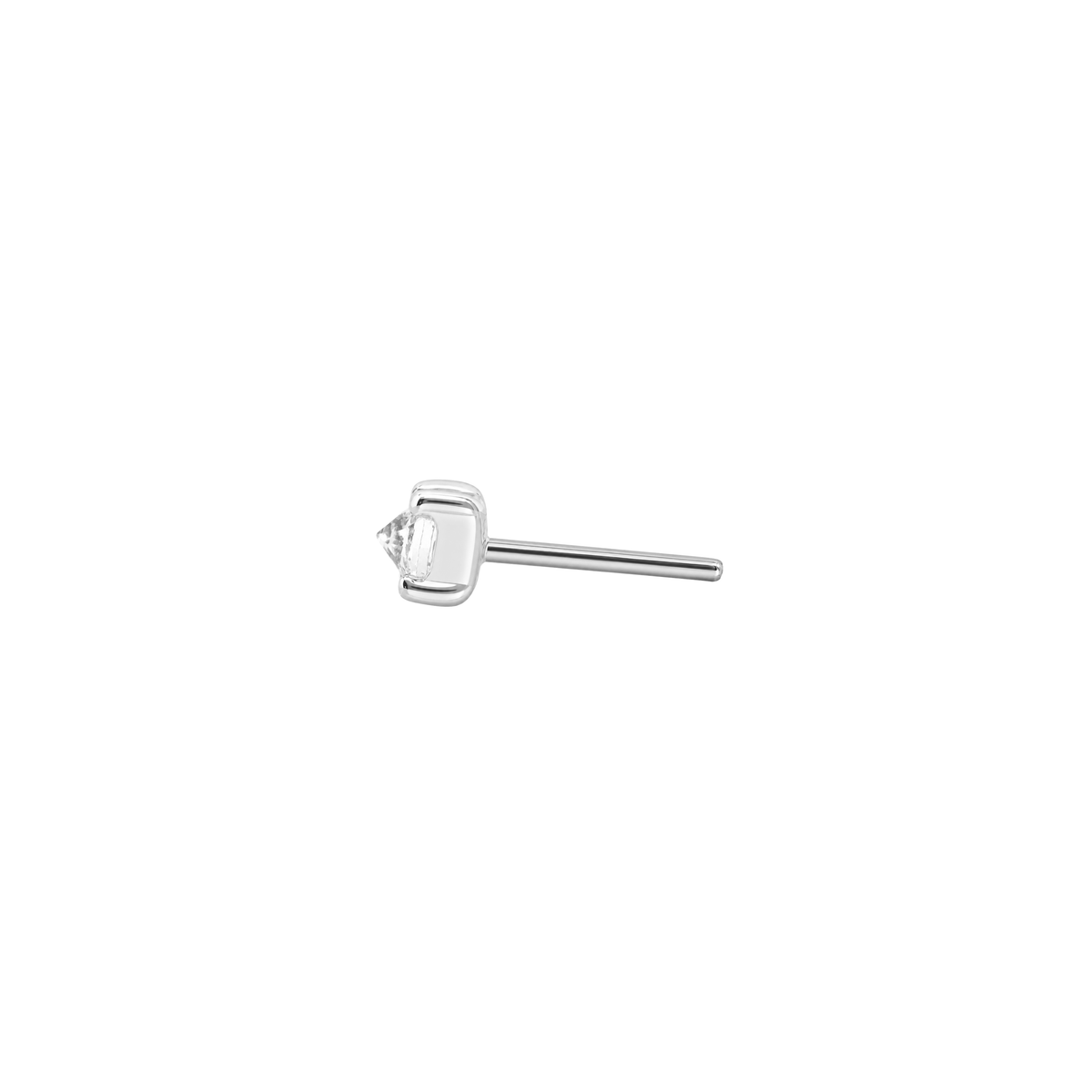 Prong Gem Threadless End with Reverse Set CZ