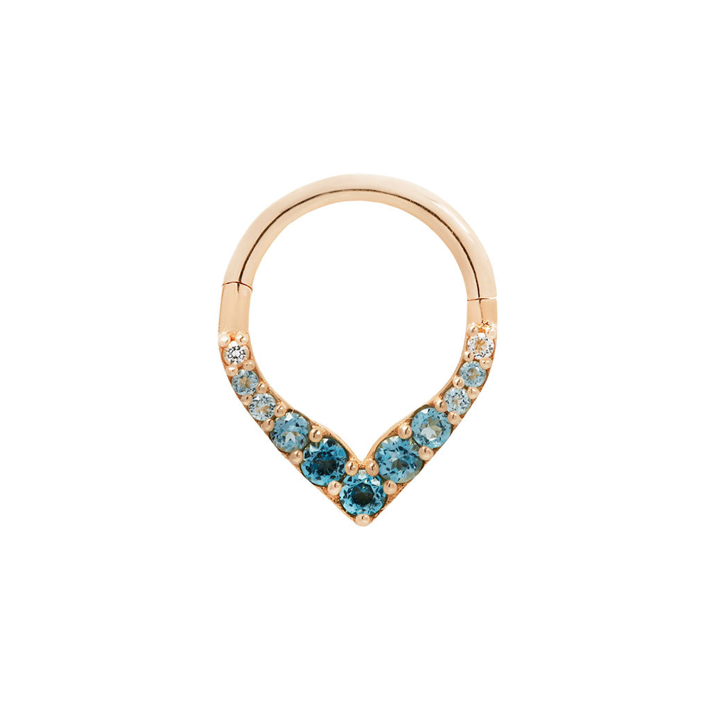 Rise + Shine Clicker with Blue Topaz Ombre