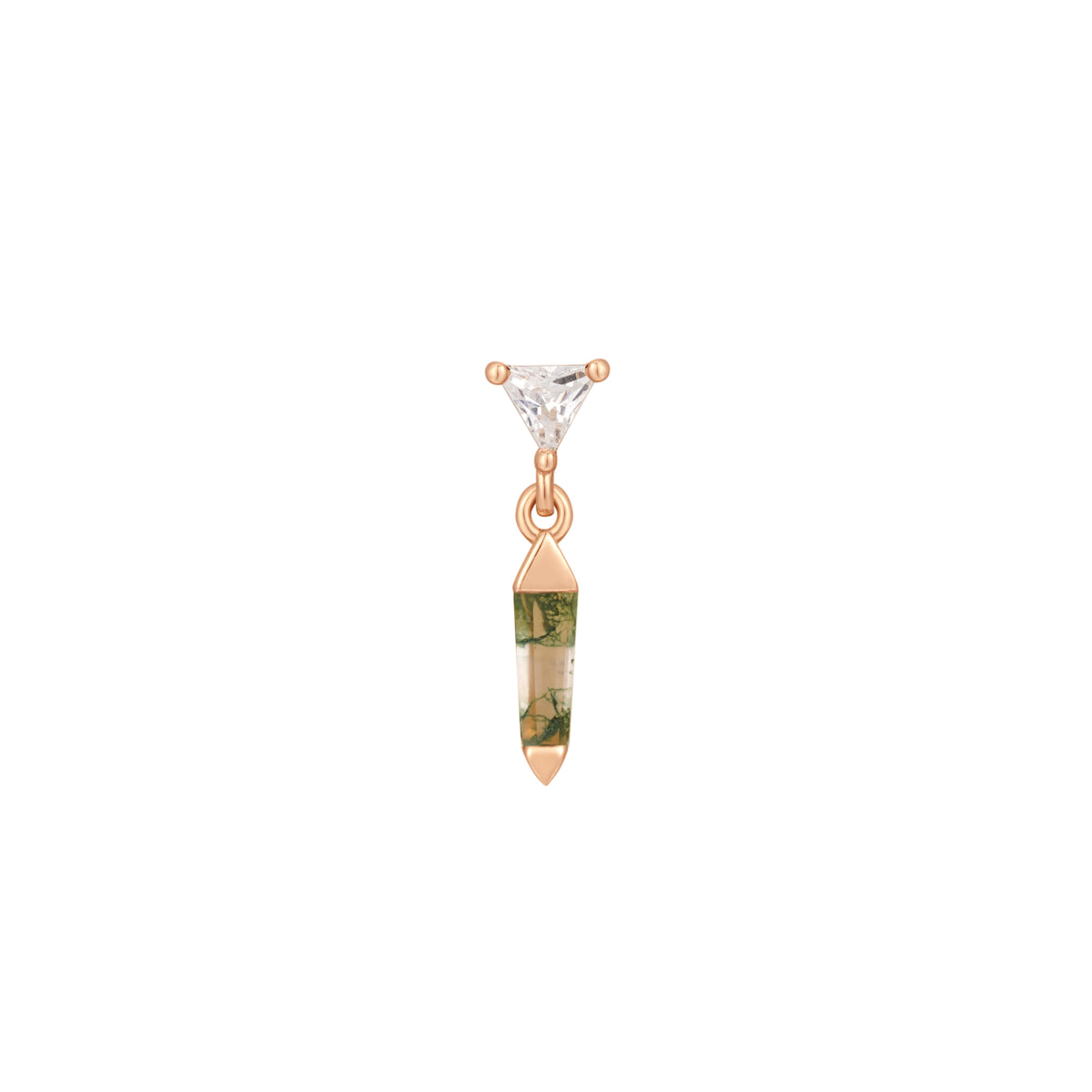 Savvy Threadless End with Moss Agate