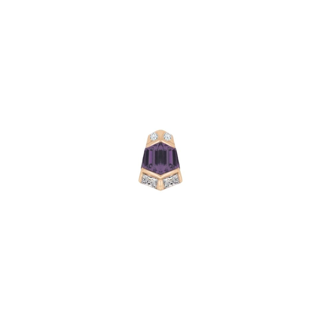 Vera Threadless End with Amethyst