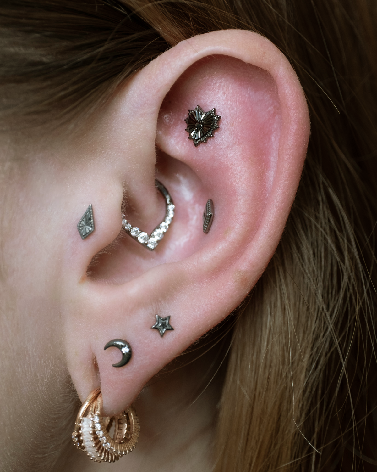 Starstruck Black Rhodium Threadless End
