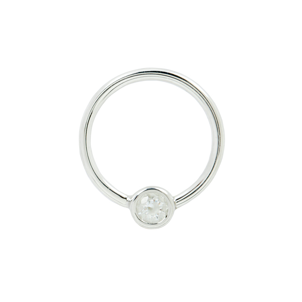Fixed Bezel 3mm Bead Ring with CZ