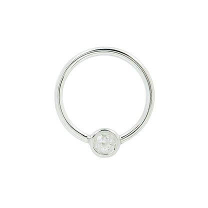 Fixed Bezel 3mm Bead Ring with CZ
