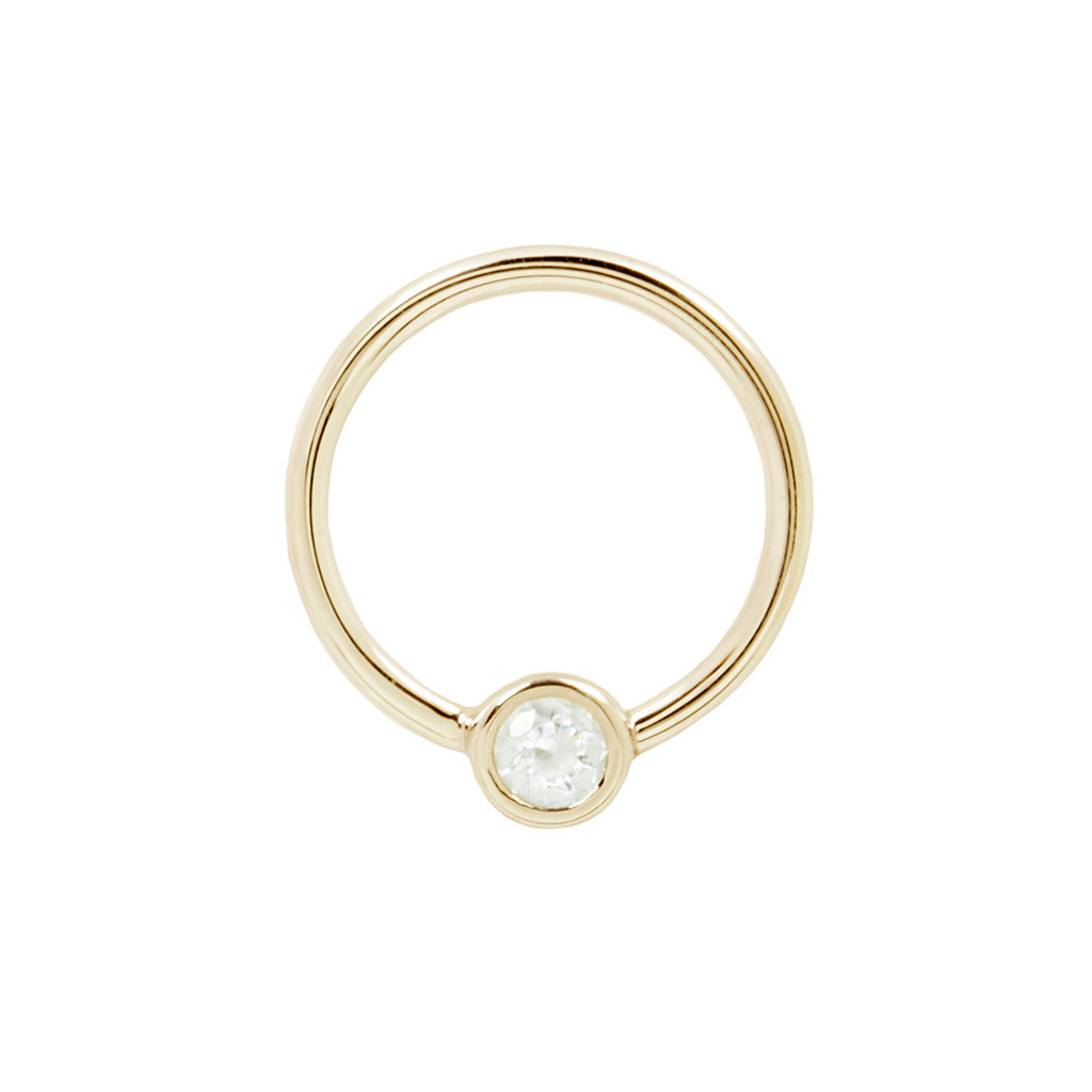 Fixed Bezel 3mm Bead Ring with CZ
