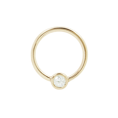 Fixed Bezel 3mm Bead Ring with CZ