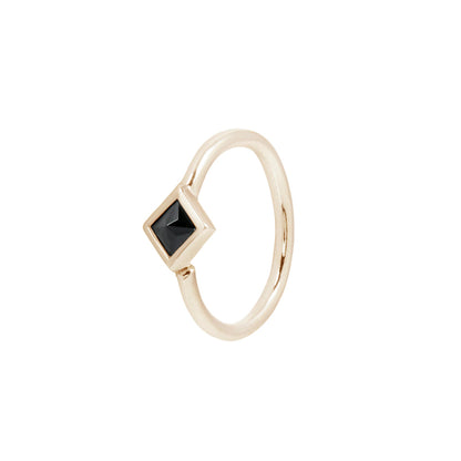 Mae Seam Ring with Reverse Set Black Spinel