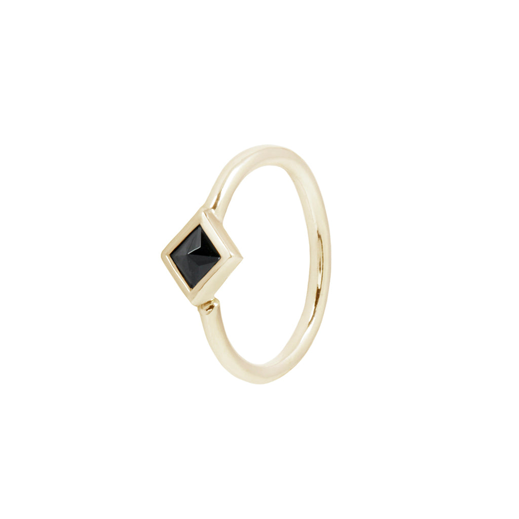 Mae Seam Ring with Reverse Set Black Spinel