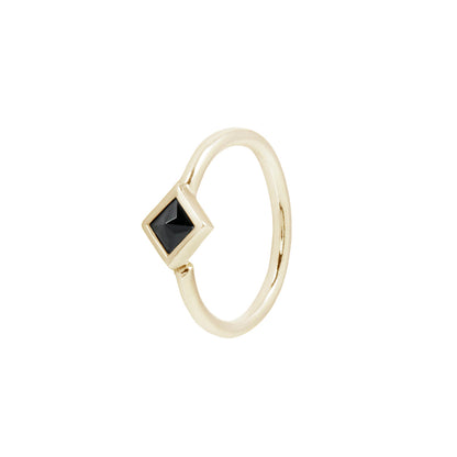 Mae Seam Ring with Reverse Set Black Spinel