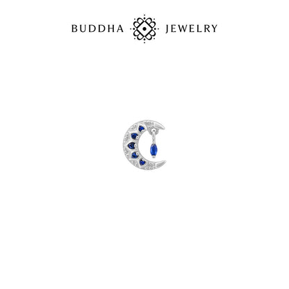 Moroccan Moon Threadless End with Blue Sapphire (Lab Grown)