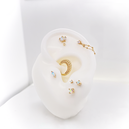 Prong Gem Threadless End with Mercury Mist Topaz