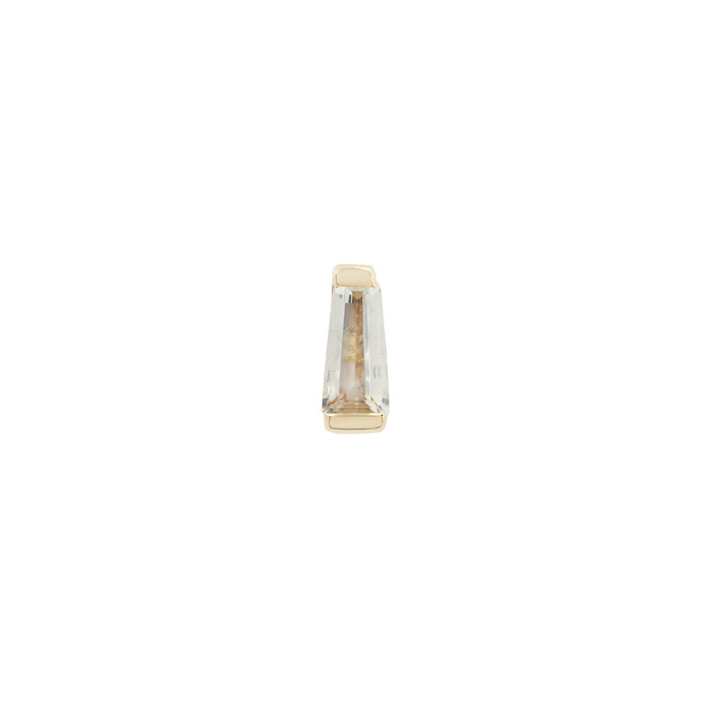 Tapered Baguette Threadless End with CZ