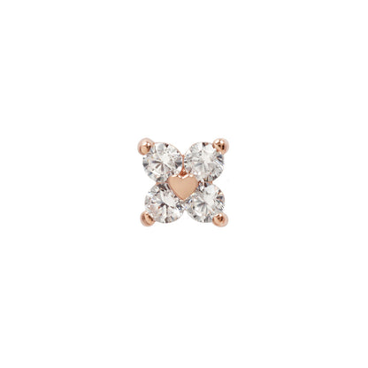 Corazon Threadless End with CZ