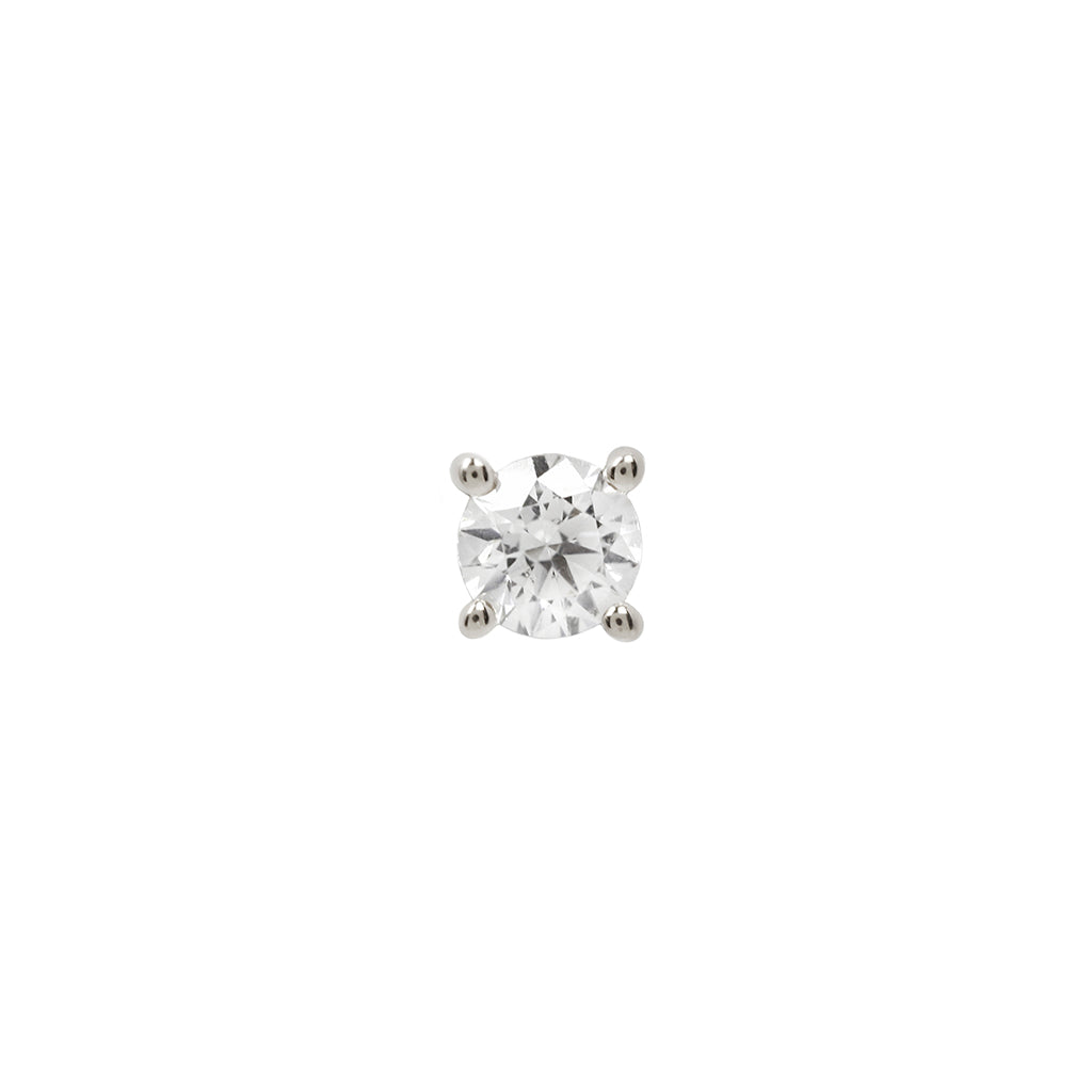 Prong Gem Threadless End with Swarovski CZ
