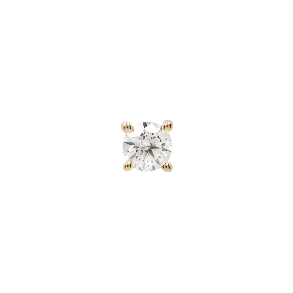 Prong Gem Threadless End with Swarovski CZ