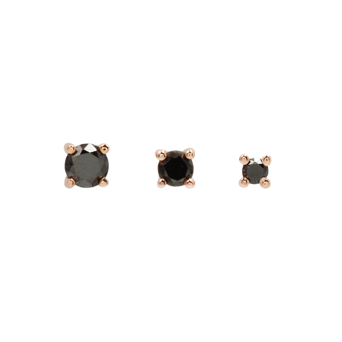 Prong Gem Threadless End with Black Diamond