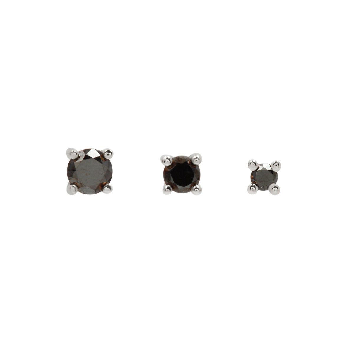 Prong Gem Threadless End with Black Diamond