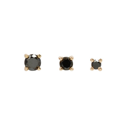 Prong Gem Threadless End with Black Diamond