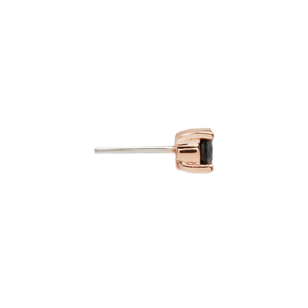 Prong Gem Threadless End with Black Diamond