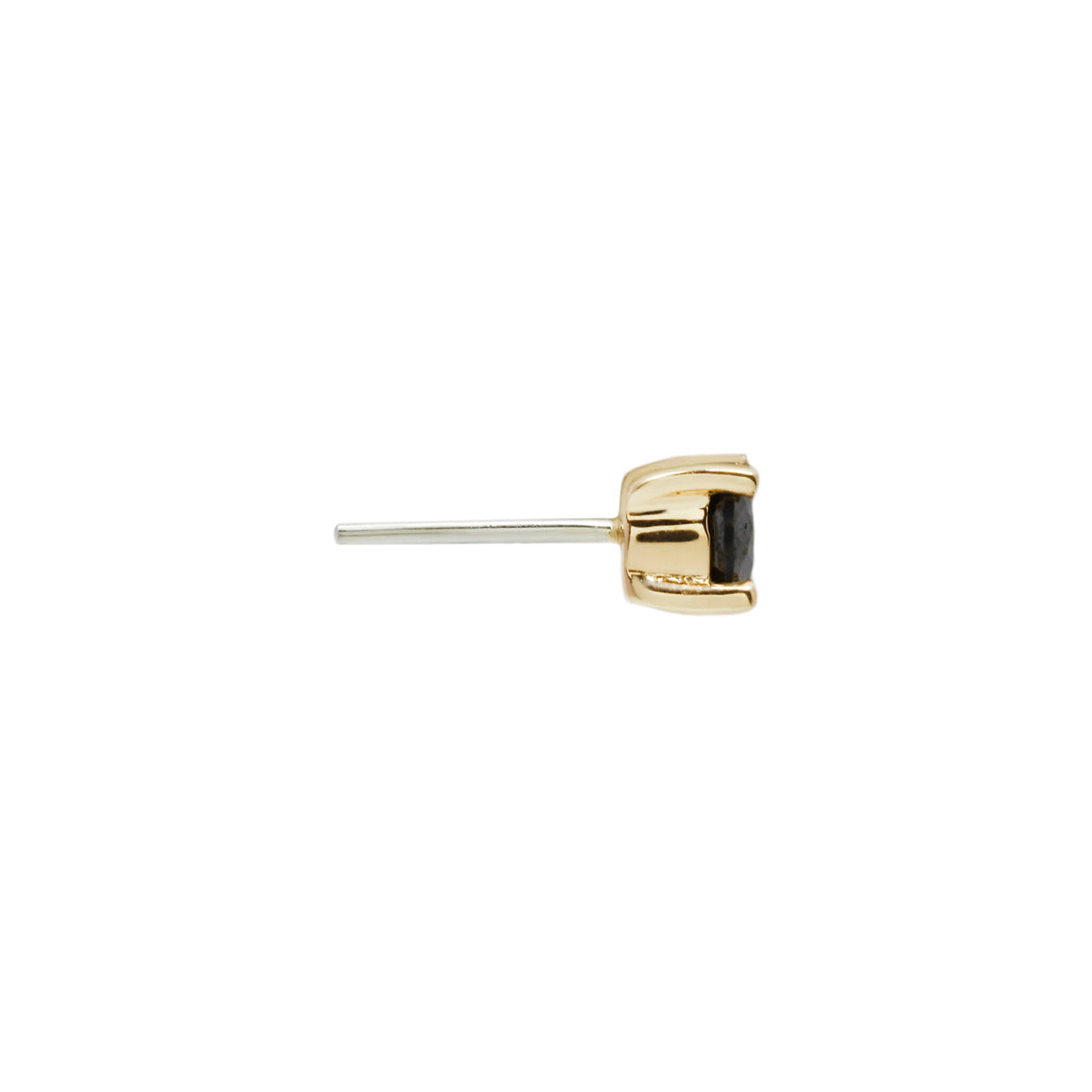Prong Gem Threadless End with Black Diamond