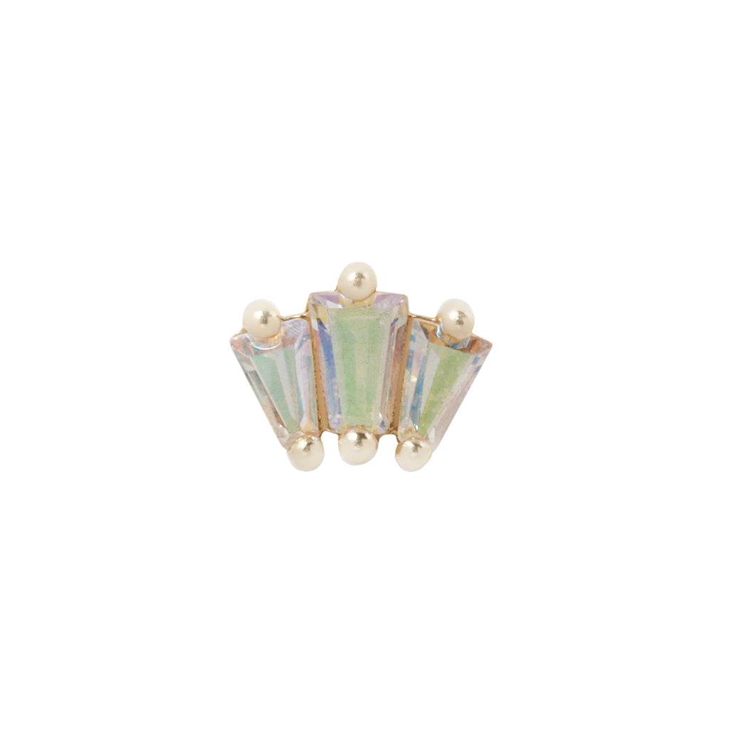 Gemma Trios Threadless End with Mercury Mist Topaz