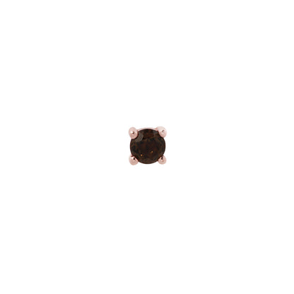 Prong Gem Threadless End with Smoky Quartz