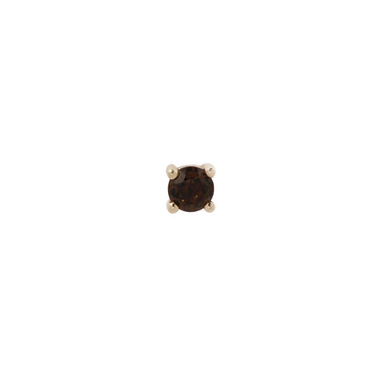 Prong Gem Threadless End with Smoky Quartz