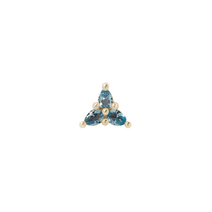 3 Little Pears Threadless End with London Blue Topaz