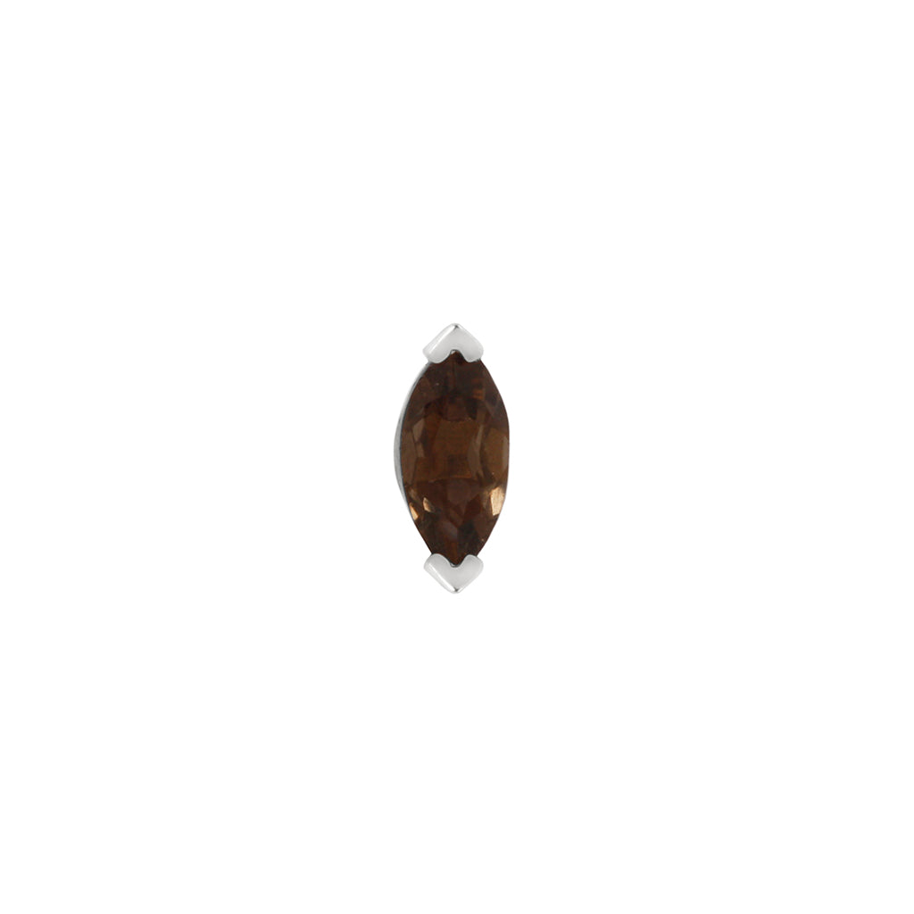 Zuri Threadless End with Smoky Quartz