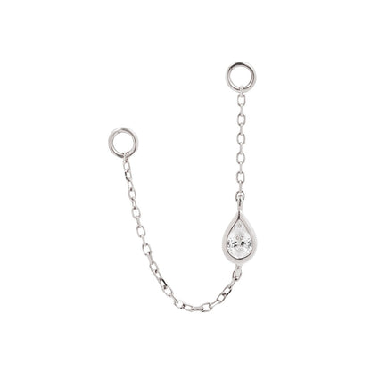 Bezel Teardrop Chain with CZ