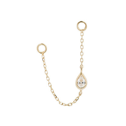 Bezel Teardrop Chain with CZ