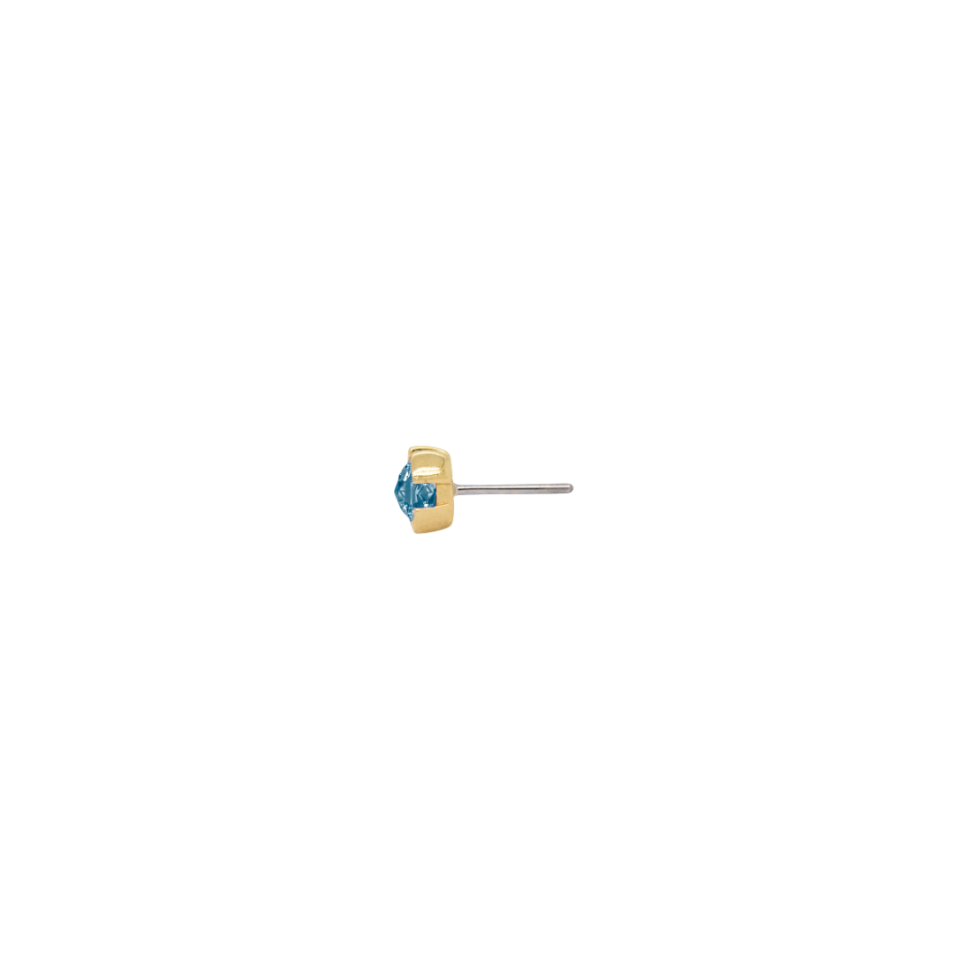 Peekaboo Threadless End with Sandblasted London Blue Topaz