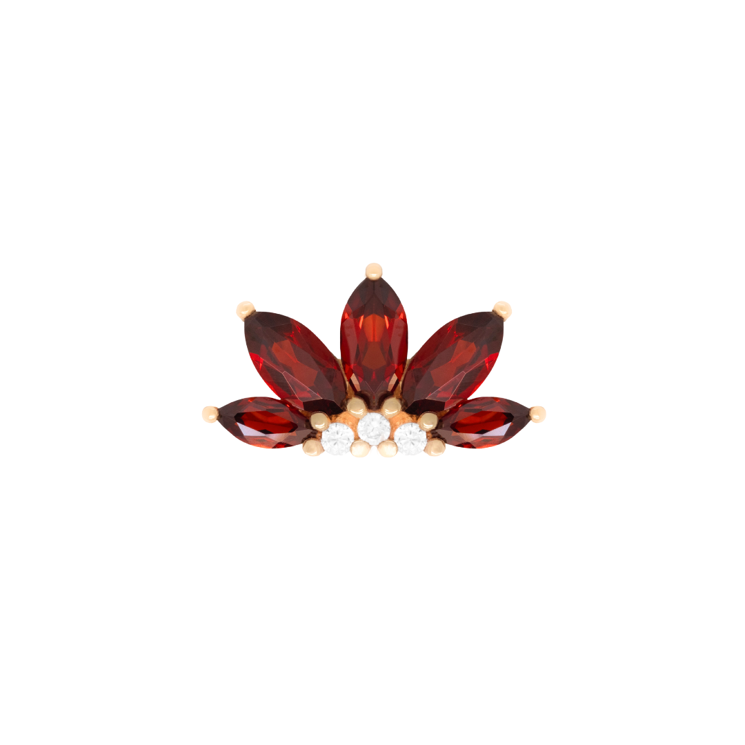 Valentina Threadless End with Garnet
