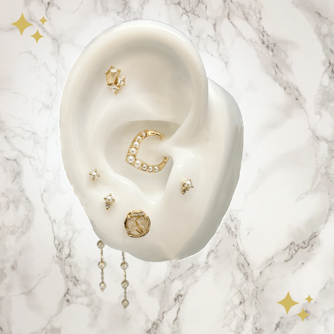 4 Bead Charm with Pearl